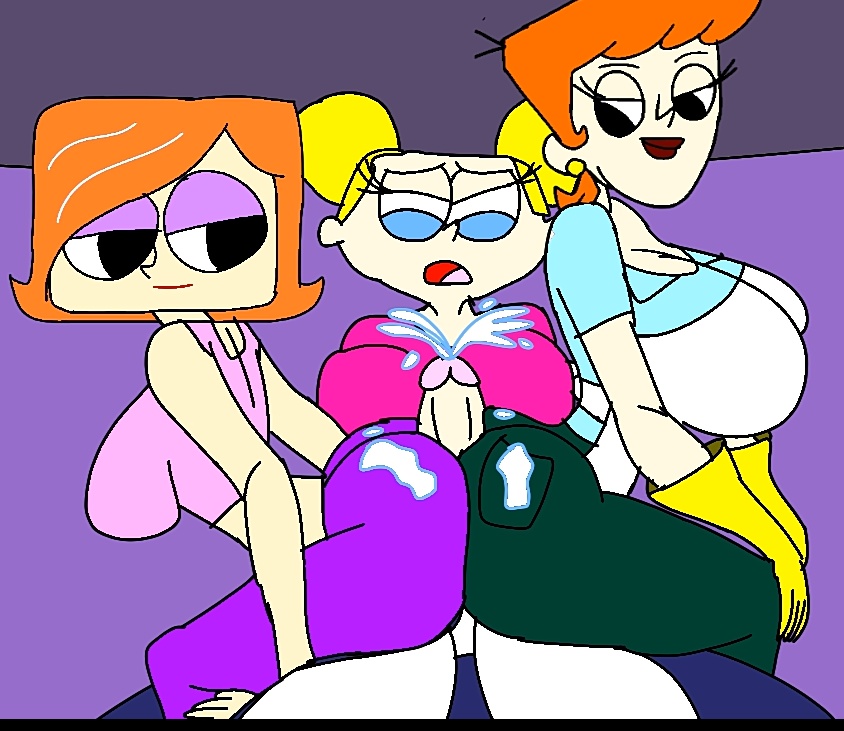 1futa 2_girls buttjob cartoon_network clothed cum debbie_turnbull dee_dee dexter's_laboratory dexter's_mom double_buttjob ejaculation futanari looking_back looking_down lovebot penis robotboy