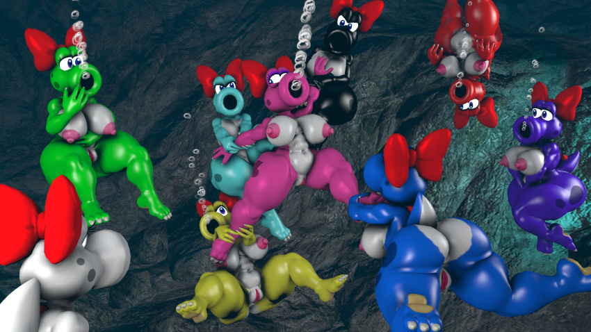 3d 3d_(artwork) 6+girls 9girls anus ass big_ass birdo breasts catfight cave daemont92 drowning female female/female female_only fighting huge_breasts mario_(series) multiple_girls navel nintendo nipples nude pussy skinny_dipping source_filmmaker swimming tagme underwater water