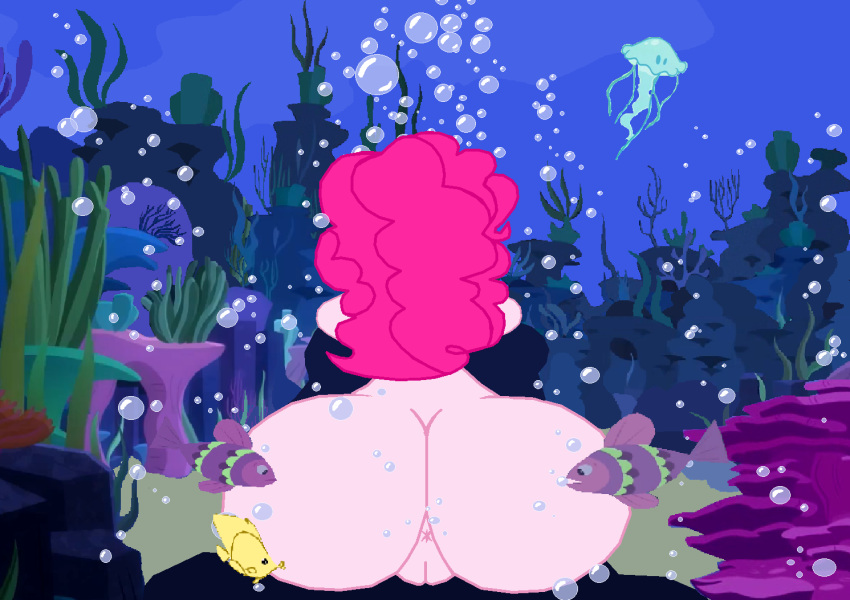 1girl anus ass big_ass bubble bubbles edit equestria_girls feetlovers8841 female_only fish friendship_is_magic my_little_pony php43 pink_hair pink_skin pinkie_pie pinkie_pie_(mlp) pussy underwater