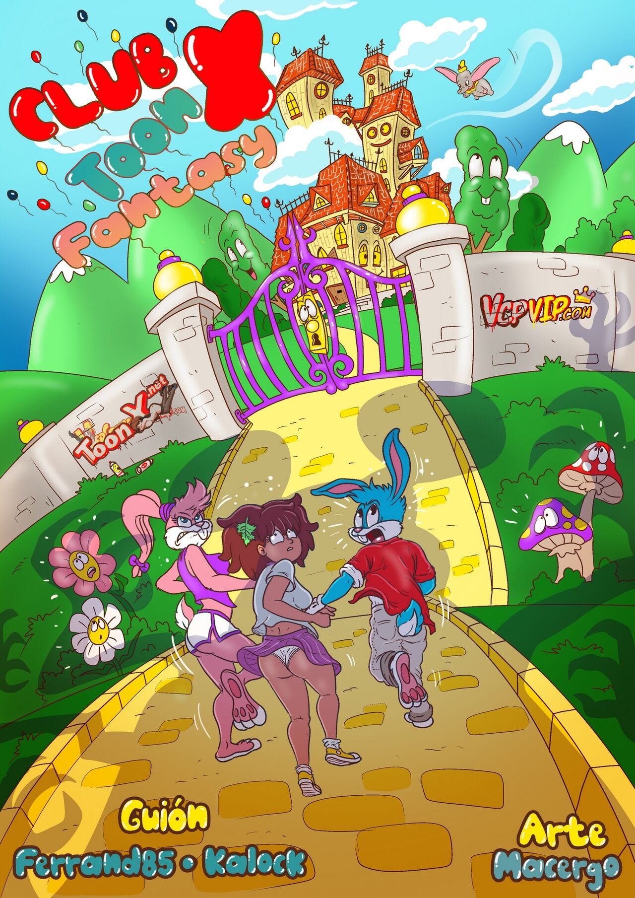 1boy 1girl 2_girls amphibia anne_boonchuy babs_bunny buster_bunny club_toonx_fantasy comic cover_page crossover disney furry tiny_toon_adventures warner_brothers