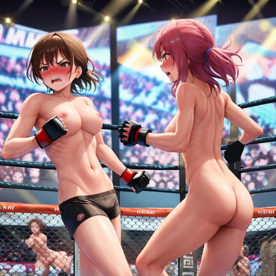 ai_generated angry ass athletic_female bike_shorts blush boxing boxing_gloves boxing_gloves_only breasts catfight cfnf clothed_female_nude_female crowd embarrassed embarrassed_nude_female fight fighting_ring f****d forced_exposure glj-enf gym_shorts humiliated humiliation mma nipples nude nude_in_public public public_exposure public_humiliation public_indecency public_nudity punching shorts_only stripped stripped_naked stripping topless undressed undressing