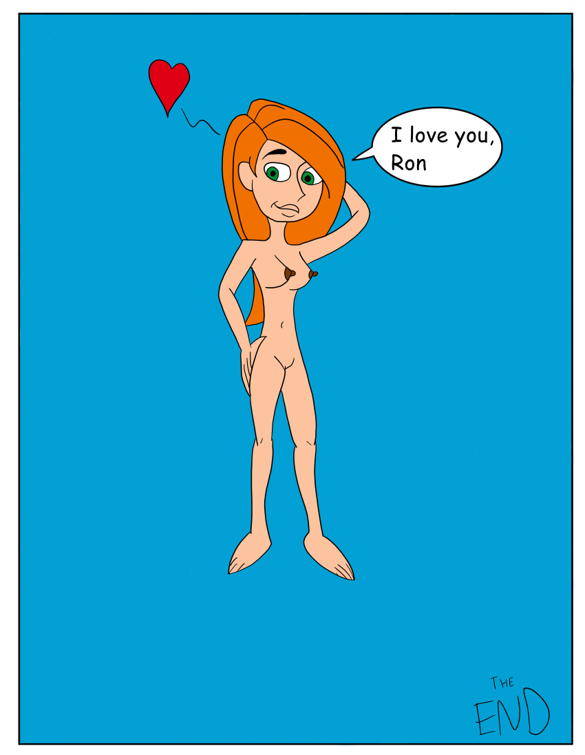 big_breasts blue_background breasts comic disney disney_channel heart kim_possible kimberly_ann_possible matiriani28 nipples nude nude taking_off_clothes