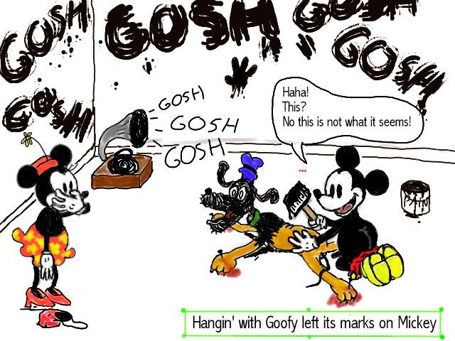 disney english_text mickey_mouse minnie_mouse paint pluto