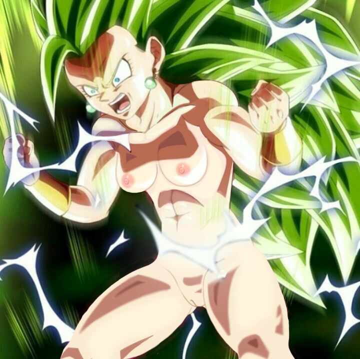 1girl blonde_hair dragon_ball_super green_eyes kefla long_hair medium_breasts muscular_female nekom14 nipples nude_female potara_earrings pussy screaming spread_legs super_saiyan_3