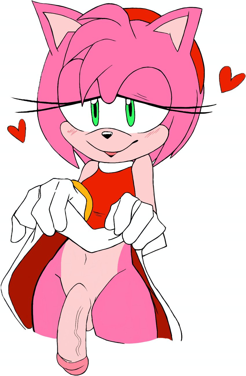 1futa amy_rose anthro balls balls_under_clothes balls_under_skirt dickgirl futa_only futanari looking_at_viewer no_panties_under_skirt penis penis_under_clothes penis_vein pulling_up_skirt sega sega skirt skirt_lift smiling_at_viewer sonic_the_hedgehog_(series)