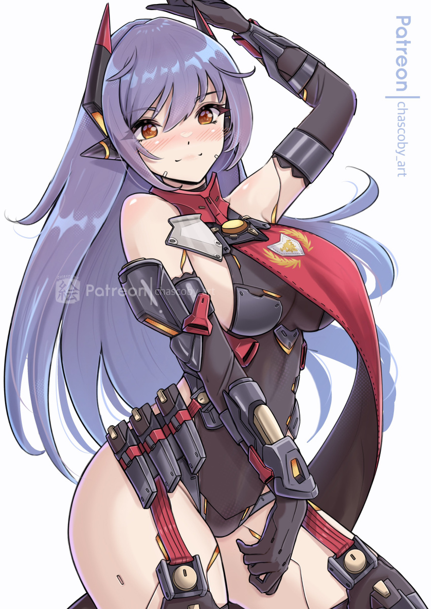 1girl absurd_res alluring amber_eyes big_breasts chascoby high_res lavender_hair leotard nintendo poppi_(xenoblade) poppi_qtpi_(xenoblade) robot_girl xenoblade_(series) xenoblade_chronicles_2