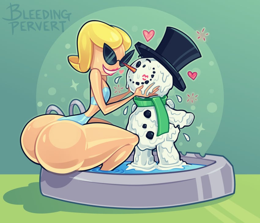 ass big_ass bikini bleedingpervert disney kiss_mark knick_knack large_ass melting pixar small_breasts small_breasts snowglobe snowman sunny_miami thick_thighs