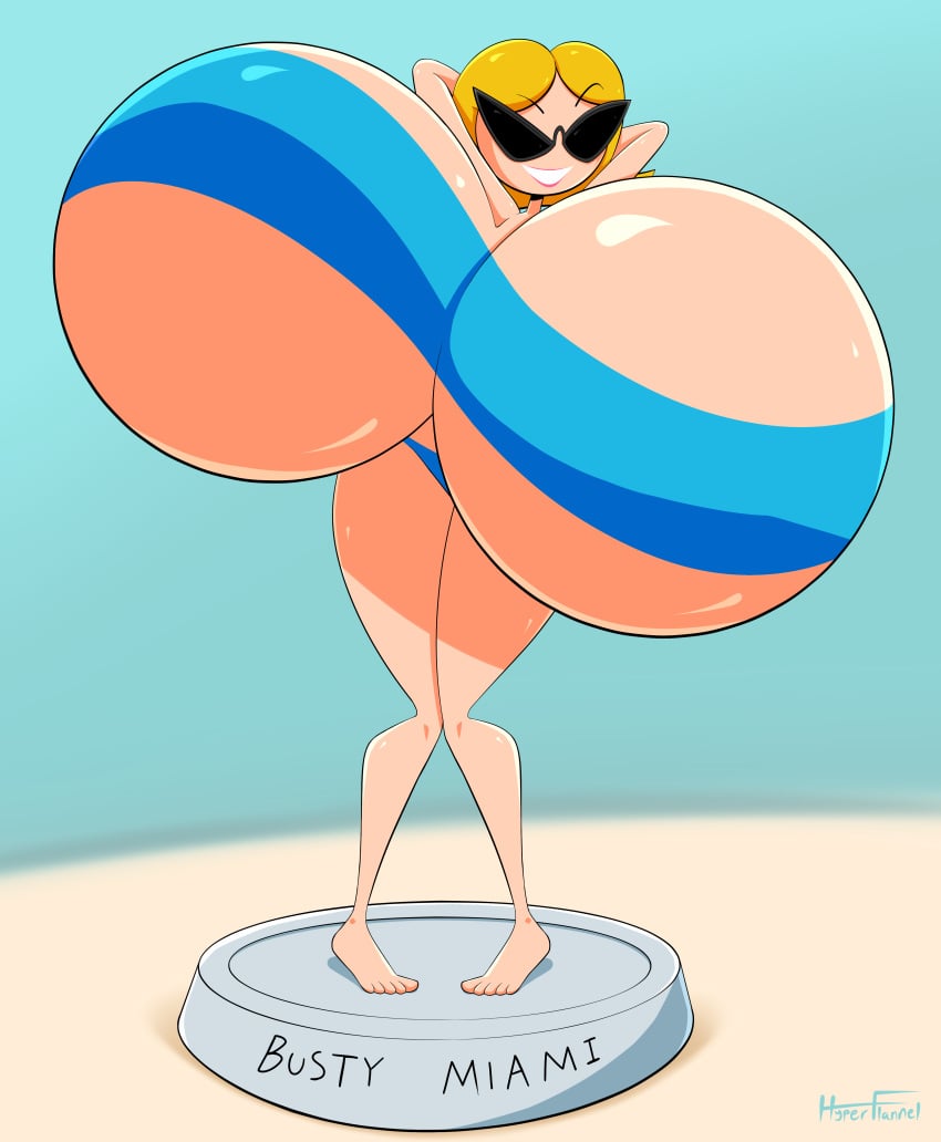 big_breasts bikini breast_expansion breast_inflation cleavage disney huge_breasts hyper hyper_breasts hyperflannel knick_knack massive_breasts pixar sunny_miami under_boob