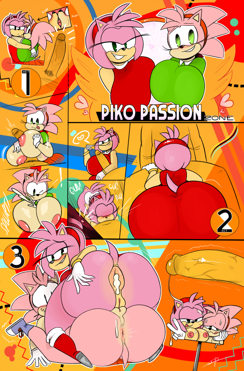 1boy 2020 2girls amy_rose anal anthro anus ass big_ass big_breasts bisexual blush bodily_fluids breast_play breasts canid canine classic_amy_rose classic_sonic_(universe) clothed clothing colored comic cum cum_in_ass cum_inside cum_on_breasts cum_on_face dat_ass deepthroat digital_media_(artwork) duo english_text erection eulipotyphlan fellatio female female/female female_penetrated footwear fox french_kissing fur genital_fluids genitals gloves green_eyes group handwear hedgehog high_res huge_ass huge_breasts hugging interspecies kissing licking licking_lips looking_at_viewer looking_back male male/female male_penetrating mammal miles_"tails"_prower nipples oral oral_penetration ota_(artist) paizuri partially_clothed penetration penile penis pink_body pink_fur plump_labia presenting presenting_anus presenting_hindquarters prostate prostate_stimulation pussy pussy_stacking sega selfcest sex shoes simple_background smile sonic_the_hedgehog_(series) square_crossover text thick_thighs tongue tongue_out tribadism trio vaginal wide_hips